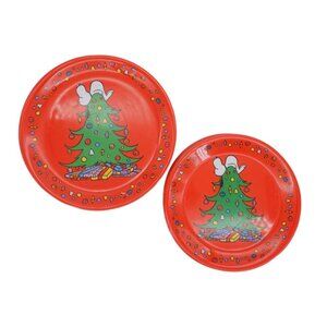 Peanuts Red Christmas Dinner & Dessert Melamine Plate Set – 9" Dessert Plates (8